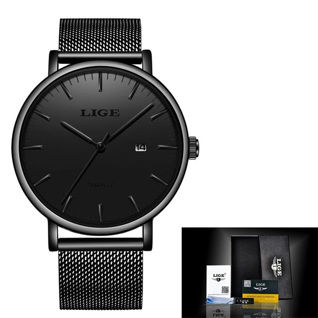 LIGE Simple Stainless Stee Watch