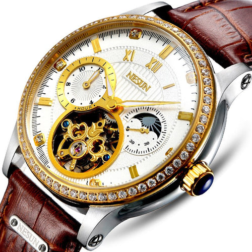 NESUN Skeleton Diamond Watch