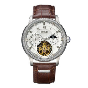 NESUN Skeleton Diamond Watch