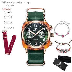 Nylon Belt Lady Zegarek Wristwatch