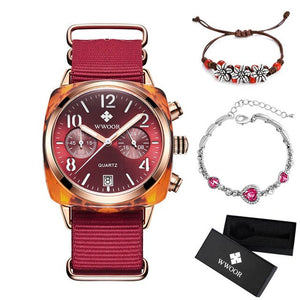 Nylon Belt Lady Zegarek Wristwatch