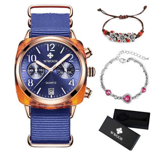 Nylon Belt Lady Zegarek Wristwatch