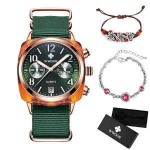 Nylon Belt Lady Zegarek Wristwatch