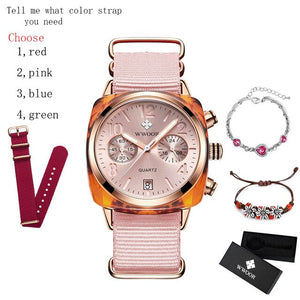 Nylon Belt Lady Zegarek Wristwatch