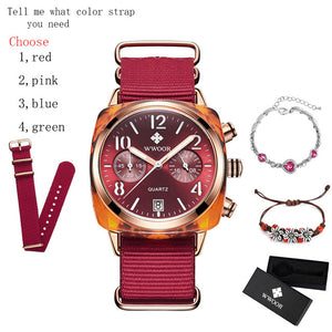 Nylon Belt Lady Zegarek Wristwatch