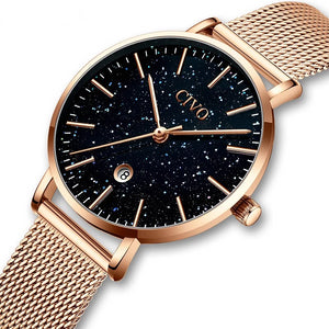 Gold Quartz Starry Watch