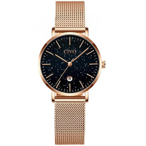 Gold Quartz Starry Watch